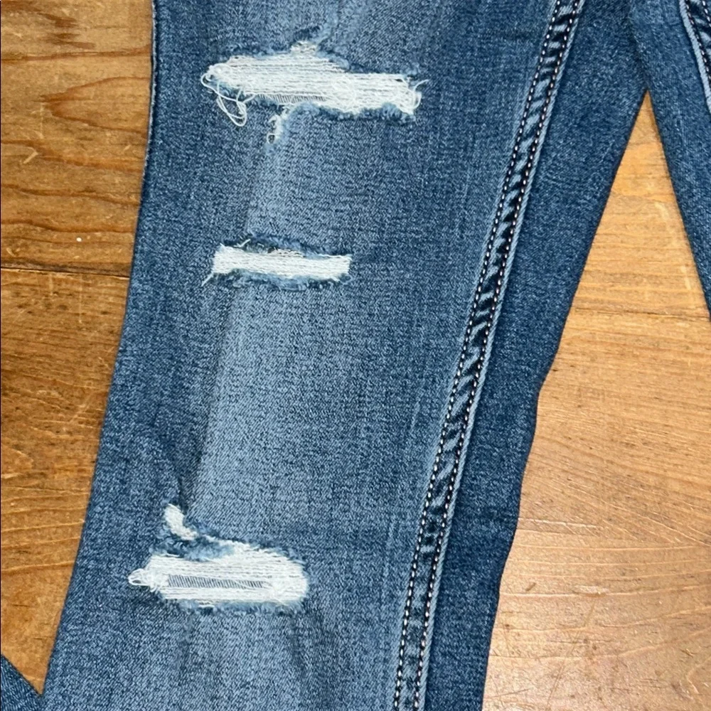 Hollister Curvy High-Rise Super Skinny Distressed Jeans -Blue Wash Size 000R W23 - Picture 3 of 12